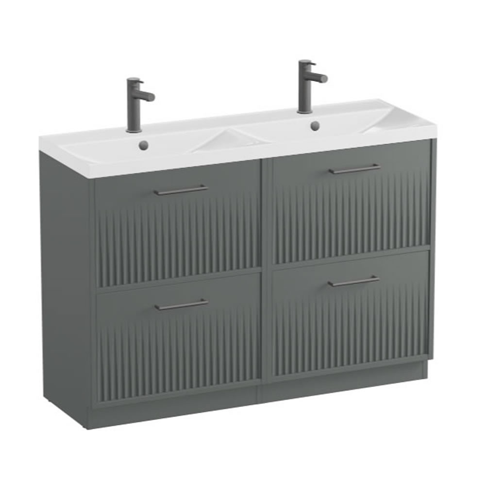 Vado Safari Fluted 1200mm Charcoal Grey Floorstanding Vanity Unit & Basin